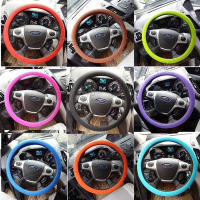 Silicone Steering Wheel Cover - Rose red / 34