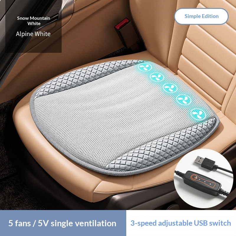Ventilated Cooling Seat Cushion - Snow White / 5 fans