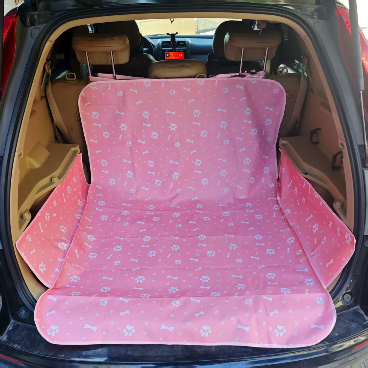 Heavy-Duty Boot Liner Mat - Paw Print Pink / 180x105cm