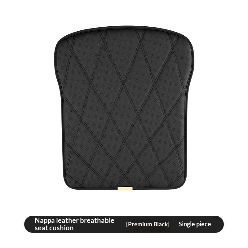 Leather-Look Seat Cushion - Black / 45x38cm