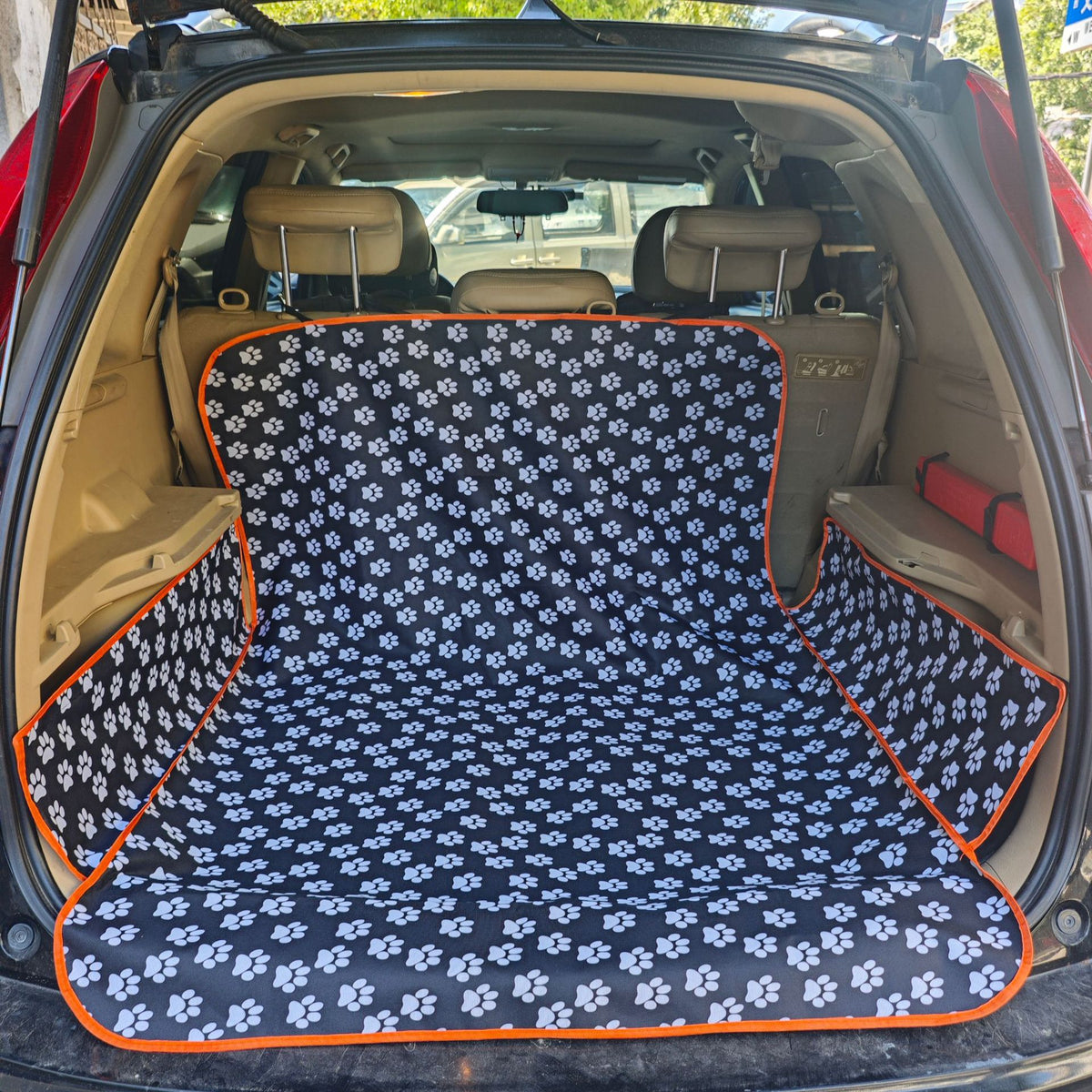 Heavy-Duty Boot Liner Mat - Paw Print Black / 180x105cm