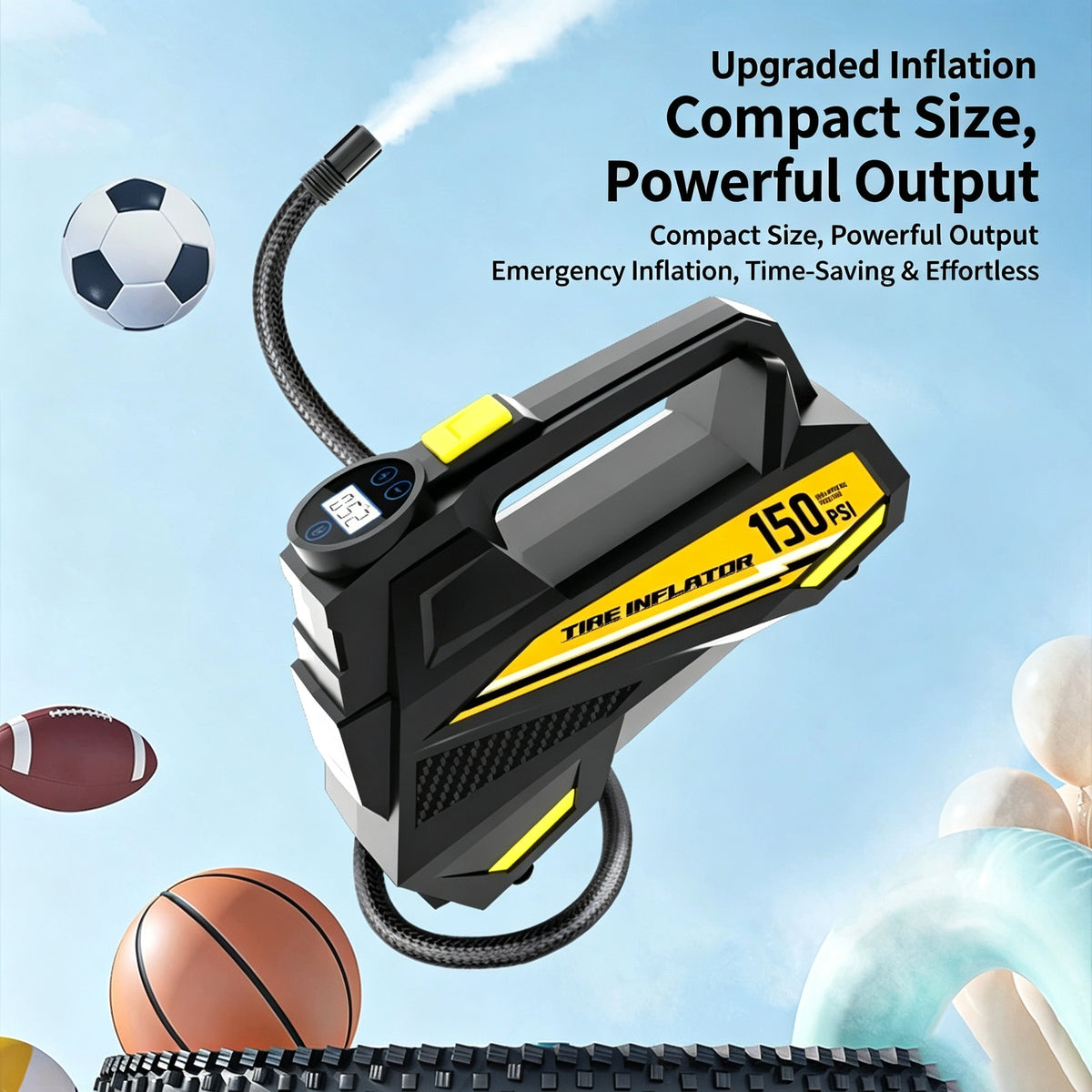 Portable Tyre Inflator, 150 PSI