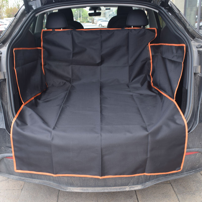 Rear Seat and Boot Pet Mat - Black With Orange Edge Style / 185x105x38cm