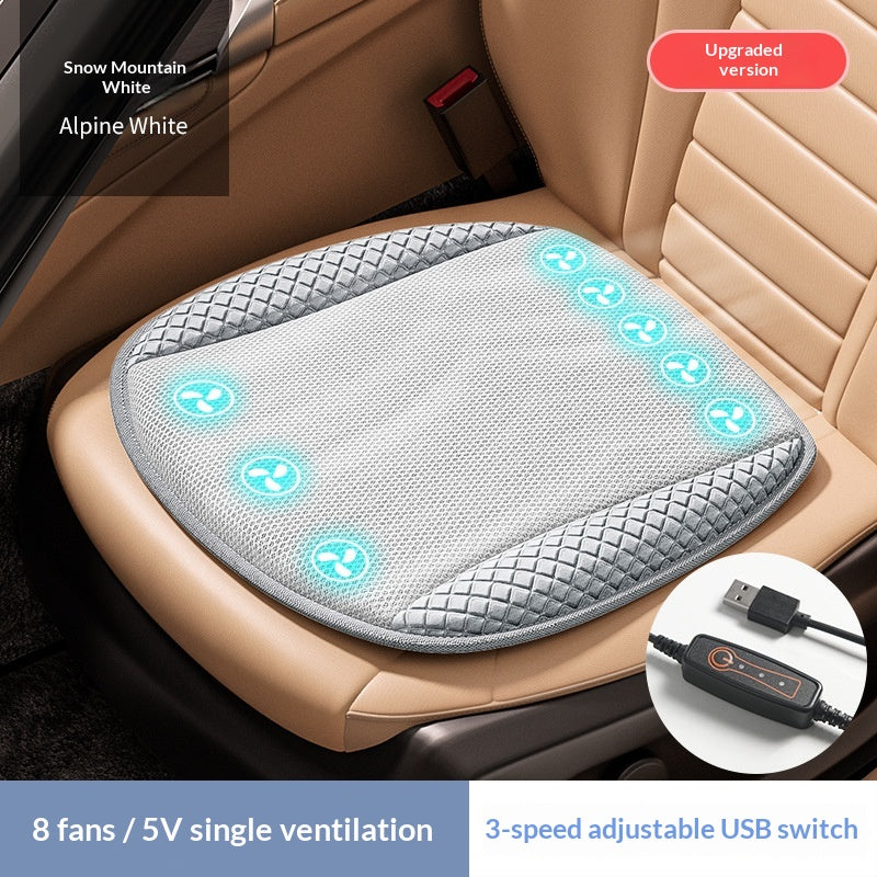 Ventilated Cooling Seat Cushion - Snow White / 8 fans
